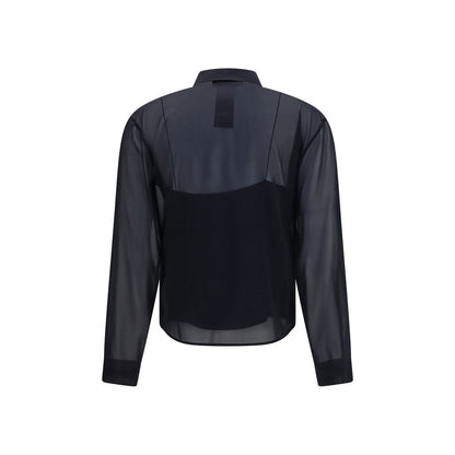 Dress Shirt by Gucci for women in silk chiffon black showcases a sublime silhouette, artfully detailed with a sublime and for a sophisticated, sublime finish.