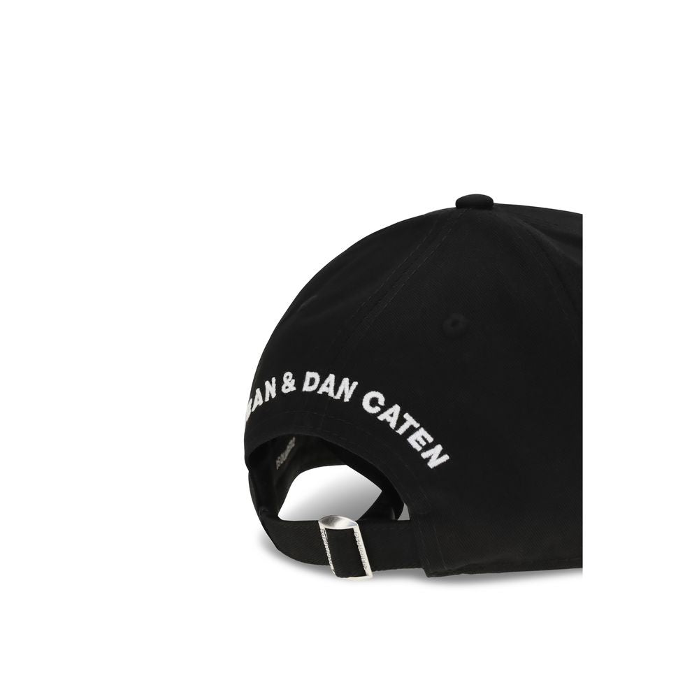 Baseball Cap by Dsquared² for men in cotton black presents a statuesque silhouette, artfully capturing the essence of the statuesque Cotton Baseball Cap design for a sophisticated look.