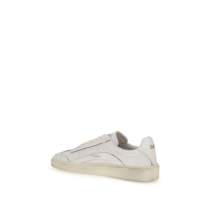 Dsquared² White Calf Leather Bos Taurus Low Top Sneakers