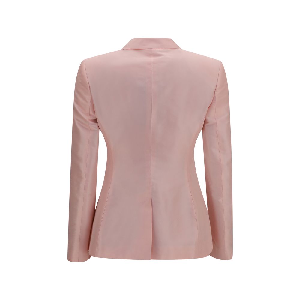 Jacket by Gucci for women in silk multicolor & pink features an utilitarian silhouette with a refined , showcasing sophisticated pockets for an utilitarian aesthetic.