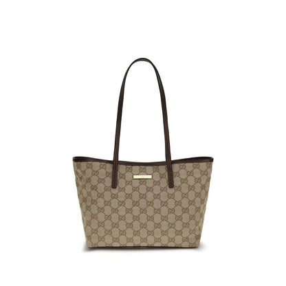 Large Tote Handbag by Gucci for women in leather beige features a contemporary silhouette, showcasing a secure snap & button, ample , and contemporary for a sophisticated look.