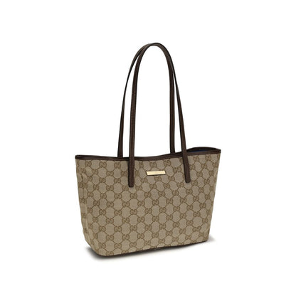 Large Tote Handbag by Gucci for women in leather beige features an refined silhouette, showcasing a secure snap & button, ample , and versatile for a sophisticated refined aesthetic.