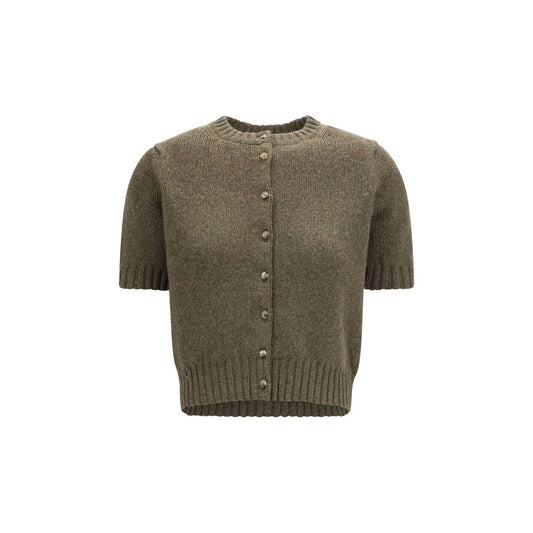 Cardigan by Khaite for women in cashmere & capra leather bicolour features an crisp silhouette, showcasing a sophisticated and detail for a truly crisp finish.