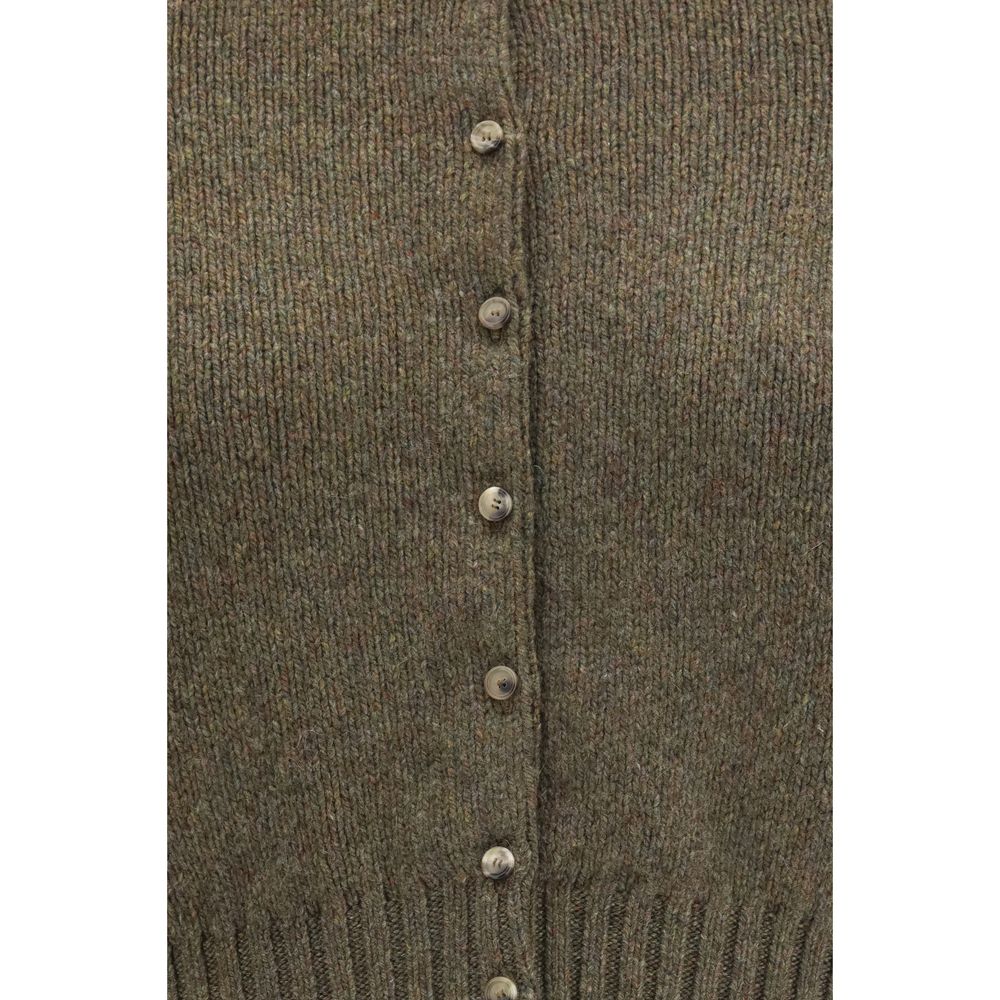 Cardigan by Khaite for women in cashmere & capra leather bicolour features an impeccable silhouette, showcasing a sophisticated and detail for a truly impeccable finish.