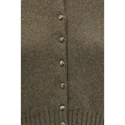 Cardigan by Khaite for women in cashmere & capra leather bicolour features an impeccable silhouette, showcasing a sophisticated and detail for a truly impeccable finish.