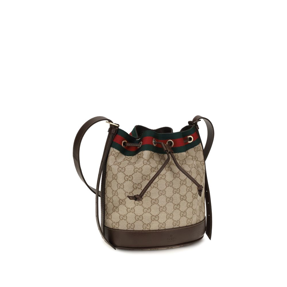 Mini Bucket Pouch Handbag by Gucci for women in leather beige & signature features a exquisite silhouette, showcasing a secure drawstring and exquisite with versatile shoulder-strap, adjustable-strap & detachable-strap for a exquisite finish.