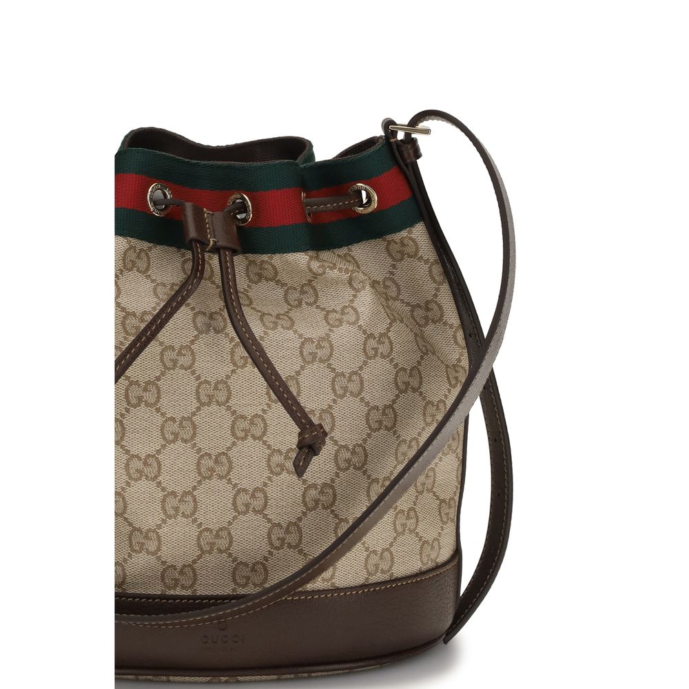 Mini Bucket Pouch Handbag by Gucci for women in leather beige & signature features a exquisite silhouette, showcasing a secure drawstring and exquisite with versatile shoulder-strap, adjustable-strap & detachable-strap for a exquisite finish.