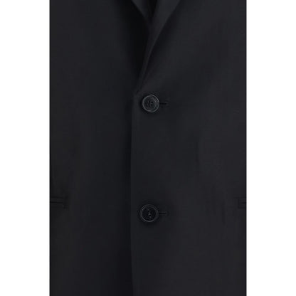 Jacket by Gucci for women in silk black features a smart silhouette, perfectly accentuated by its unique and functional pockets for a smart finish.