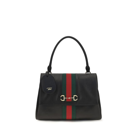 Medium Handbag by Gucci for women in bos taurus calf leather black, green, red, signature & striped features an refined silhouette, showcasing a secure snap, zipper, magnetic & button, ample , and versatile shoulder-strap & adjustable-strap for a sophisticated refined aesthetic.