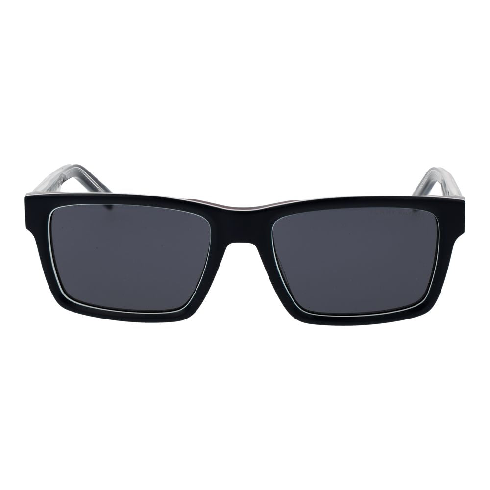 Sunglasses by Tommy Hilfiger for men in blue showcases a ethereal silhouette, featuring blue coloured frame rectangle full-rim frame design with non-polarized category-3-dark-tint lens for a ethereal finish.
