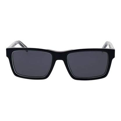 Sunglasses by Tommy Hilfiger for men in blue showcases a ethereal silhouette, featuring blue coloured frame rectangle full-rim frame design with non-polarized category-3-dark-tint lens for a ethereal finish.
