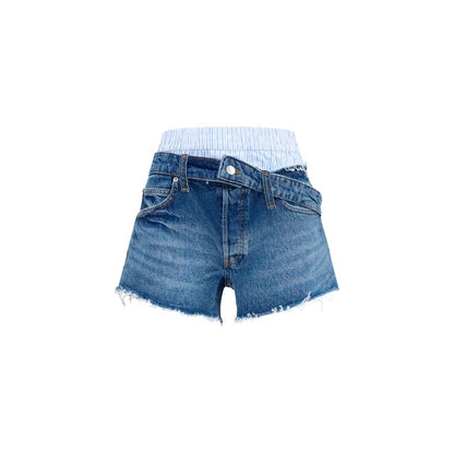 Denim Shorts by Alexander Wang for women in denim cotton blue features an unrivaled comfort regular-fit and short with an unrivaled comfort low mid rise.