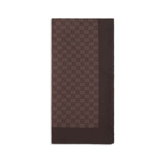 Scarf by Gucci for women in silk twill brown, patterned & jacquard showcases a on trend silhouette, artfully capturing the on trend essence of the Gg Silk Twill Foulard Scarf design with a sophisticated finish.