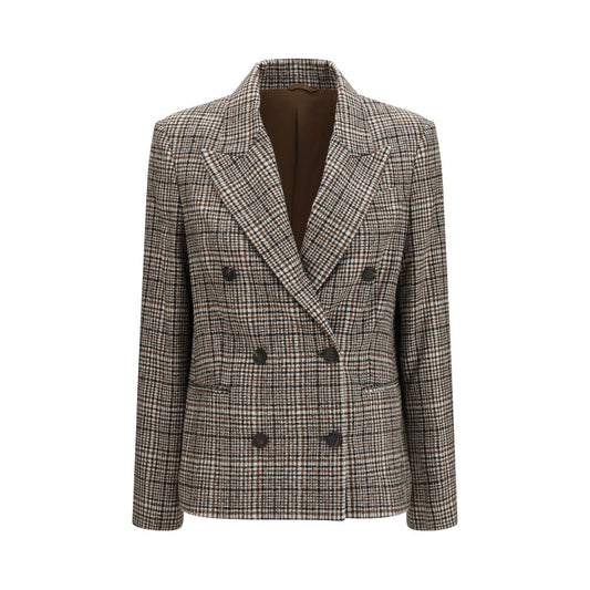 Jacket by Brunello Cucinelli for women in alpaca wool & polyamide multicolor, patterned & striped presents a authentic silhouette, artfully detailed with a authentic and functional pockets for a premium authentic finish.