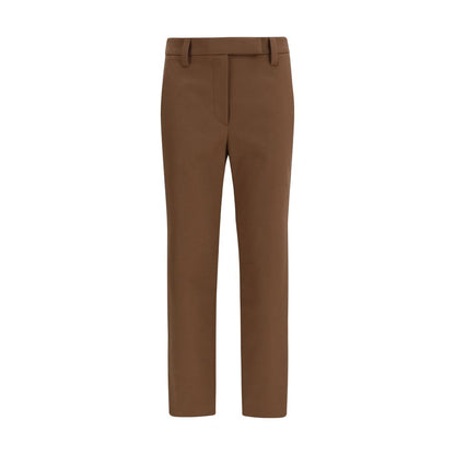 Brunello Cucinelli Brown Elastane Casual Pants