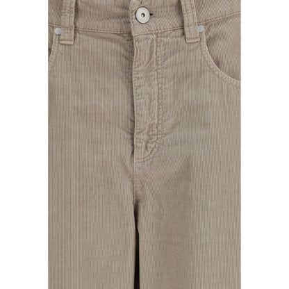 Brunello Cucinelli Beige Cotton Casual Pants