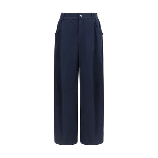Casual Pants by Brunello Cucinelli for women in polyamide cotton silk blue features a refined silhouette with a refined straight-leg, regular-fit & wide, defined by a and a refined long for a refined finish.