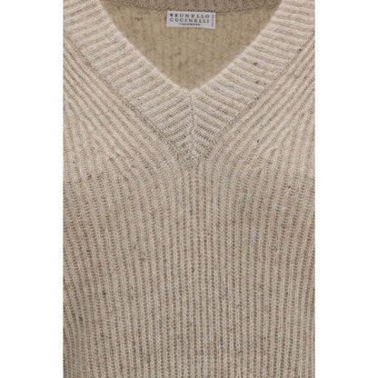 Brunello Cucinelli Beige Cashmere Sweatshirt