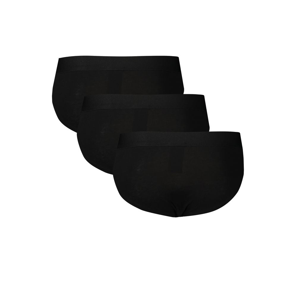 Underwear Briefs by Bikkembergs for men in stretch polyester cotton black & print features a contoured Men's Stretch Polyester Cotton Underwear Briefs design with a contoured finish.