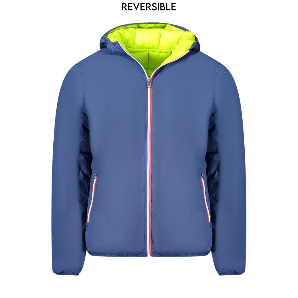Hooded Windbreaker Jacket by Norway 1963 for men in polyamide blue, green & signature features an magnificent silhouette, showcasing the sophisticated hooded neckline and functional pockets, hooded & windproof for a premium, magnificent look.