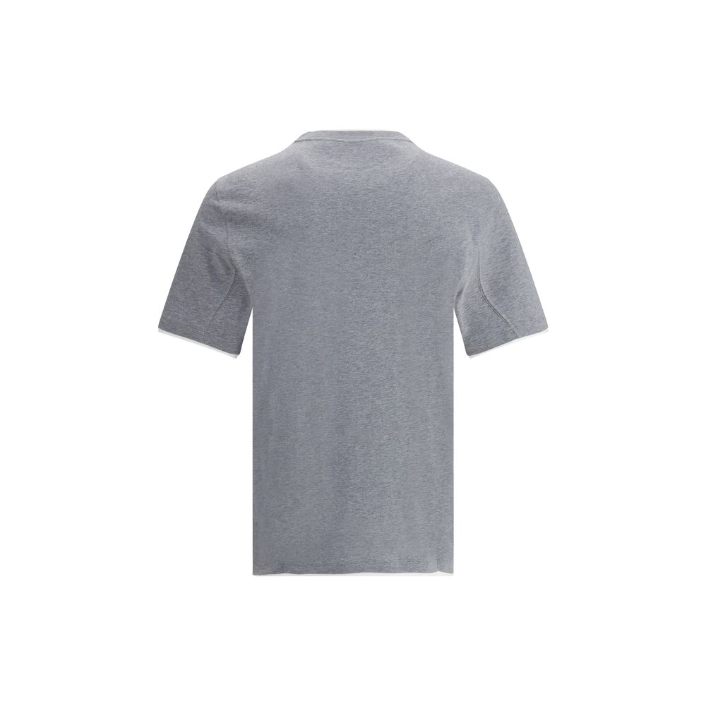 T-Shirt by Brunello Cucinelli for men in cotton gray & patterned showcases a unassuming silhouette, artfully detailed with a refined and unassuming for a sophisticated, contemporary look.