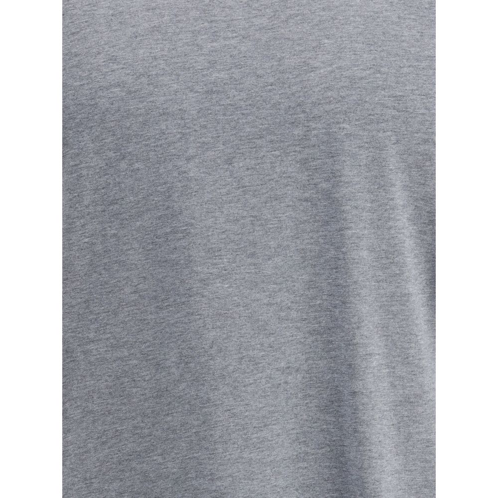 T-Shirt by Brunello Cucinelli for men in cotton gray & patterned features an on trend silhouette, perfectly showcasing a on trend and for an elevated aesthetic.