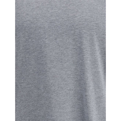 T-Shirt by Brunello Cucinelli for men in cotton gray & patterned features an on trend silhouette, perfectly showcasing a on trend and for an elevated aesthetic.