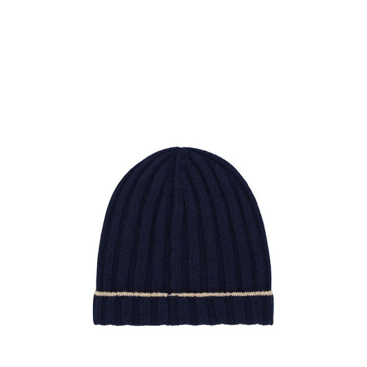 Beanie Hat by Brunello Cucinelli for men in cashmere & capra leather blue features a distinguished knit construction, showcasing the sophisticated silhouette and distinguished finish of the Cashmere & Capra Leather Beanie Hat.