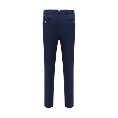 Casual Pants by Brunello Cucinelli for men in cotton blue & patterned features an sartorial regular-fit and long with a cut for a sartorial finish.