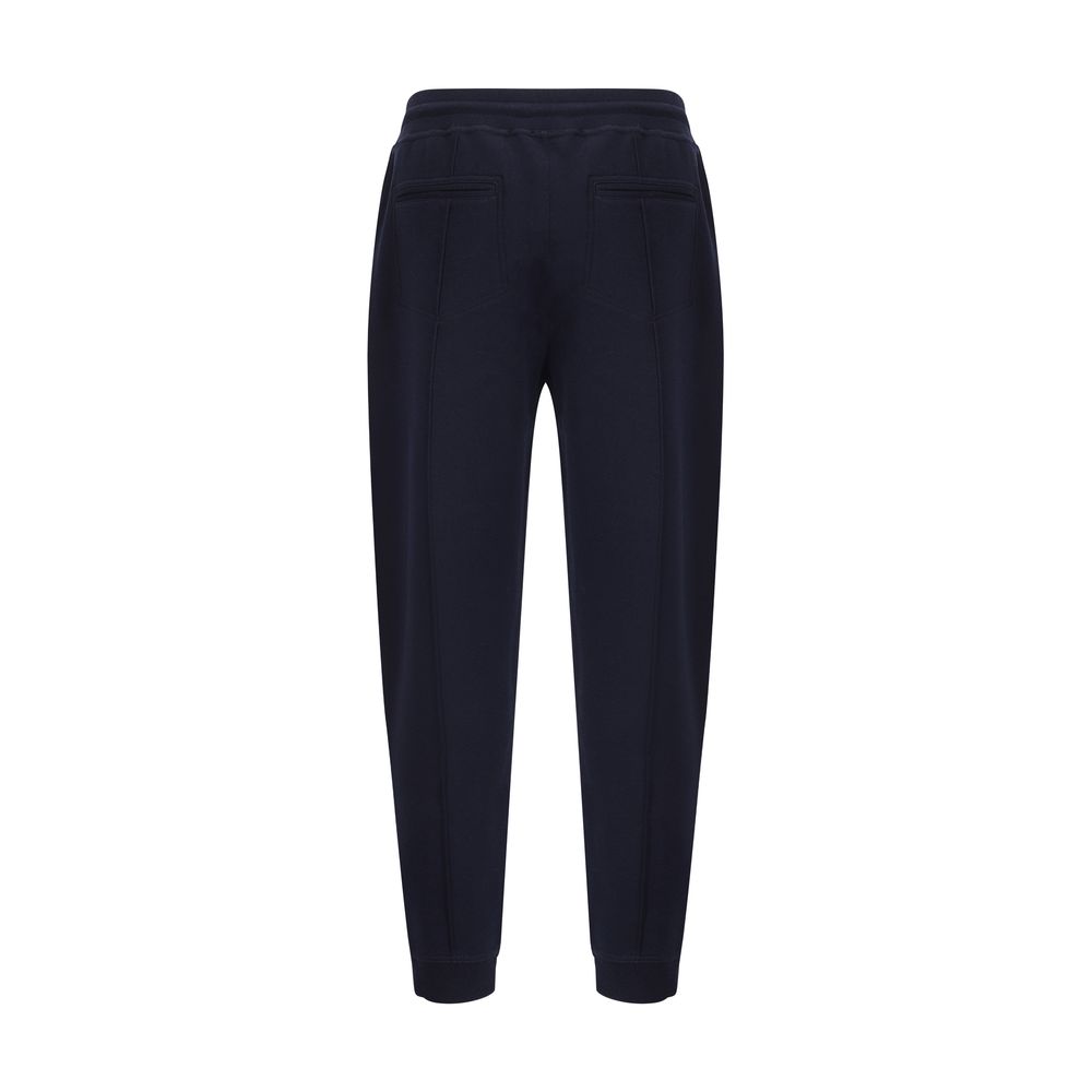 Jogger Sweatpants by Brunello Cucinelli for men in polyamide silk cotton & capra leather blue features an ergonomic relaxed-fit & regular-fit and with a ergonomic long, showcasing innovative seamless for a ergonomic look.