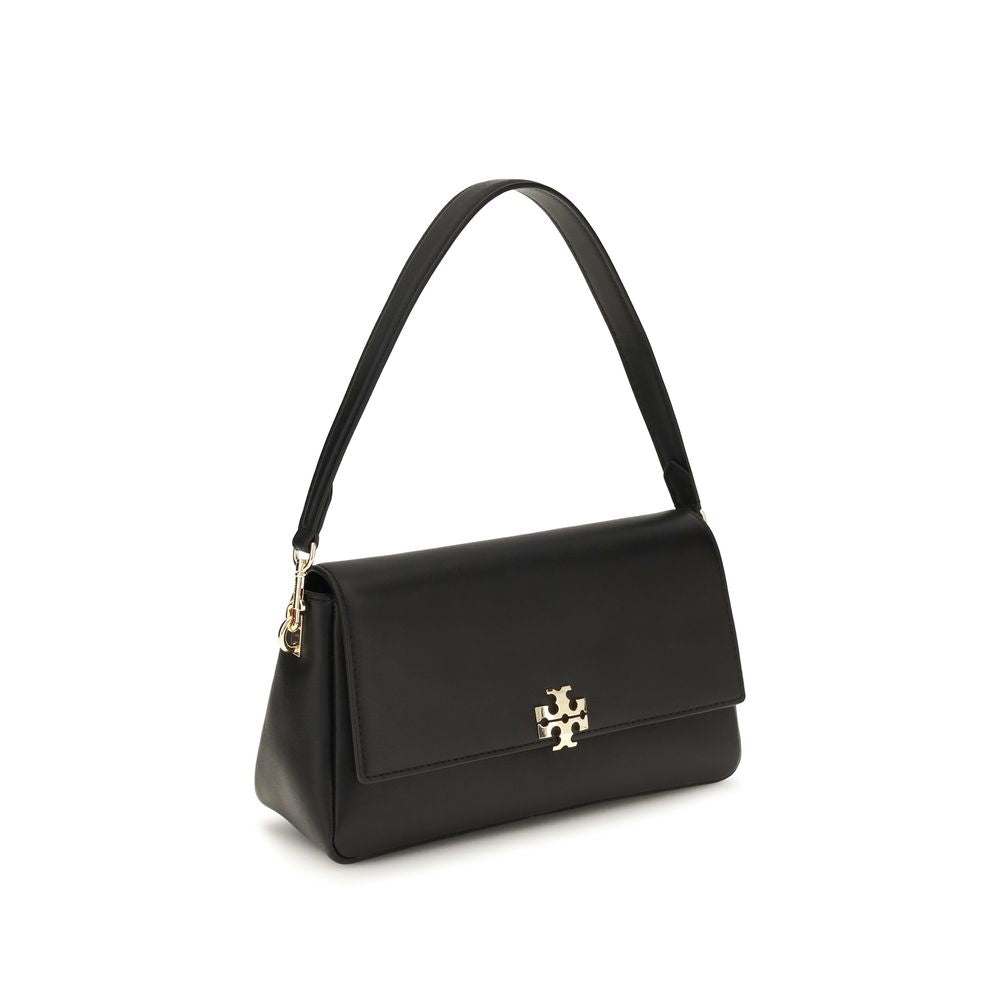 Small 2-in-1 Shoulder & Crossbody Bag by Tory Burch for women in bos taurus calf leather black features an effortlessly chic silhouette with a secure zipper & magnetic, ample , and versatile crossbody-strap & shoulder-strap for effortlessly chic everyday luxury.
