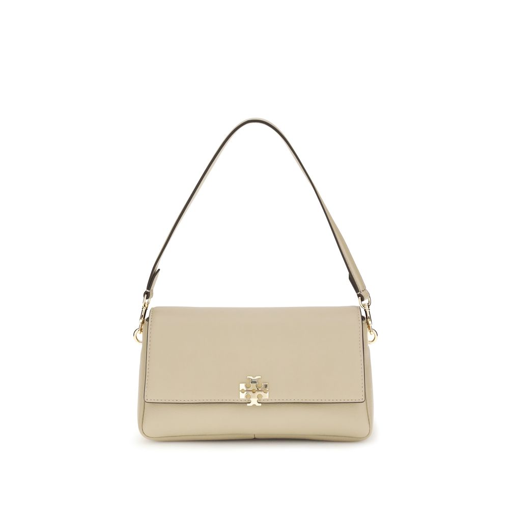Small Shoulder Bag by Tory Burch for women in bos taurus calf leather beige & signature showcases a enviable silhouette, artfully detailed with a secure zipper & magnetic, organized , and versatile shoulder-strap for a enviable look.