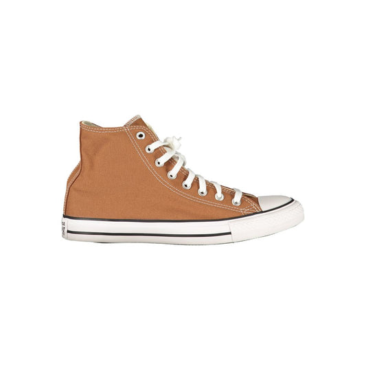 Athletic Sneakers by Converse for men in polyester & polyurethane brown features an architectural silhouette, showcasing the premium athletic style of the Men's Athletic Polyester & Polyurethane Sneakers with an architectural finish.