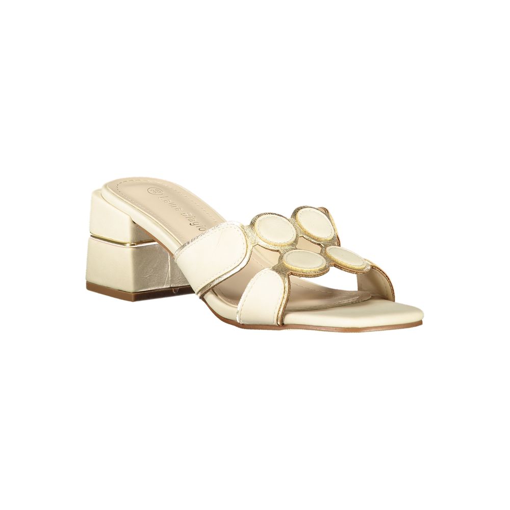 Mid-Heel Sandals by Laura Biagiotti for women in polyurethane beige features an statuesque silhouette from the Women's Polyurethane Mid-Heel Sandals collection, showcasing a statuesque 5-cm-heel mid-heel and elegant .