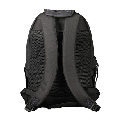 Backpack by North Sails for men in polyester black & print showcases a stately Polyester Backpack design, featuring a secure zipper with stately external-pockets & laptop-compartment and versatile handle, backpack-strap & adjustable-strap.