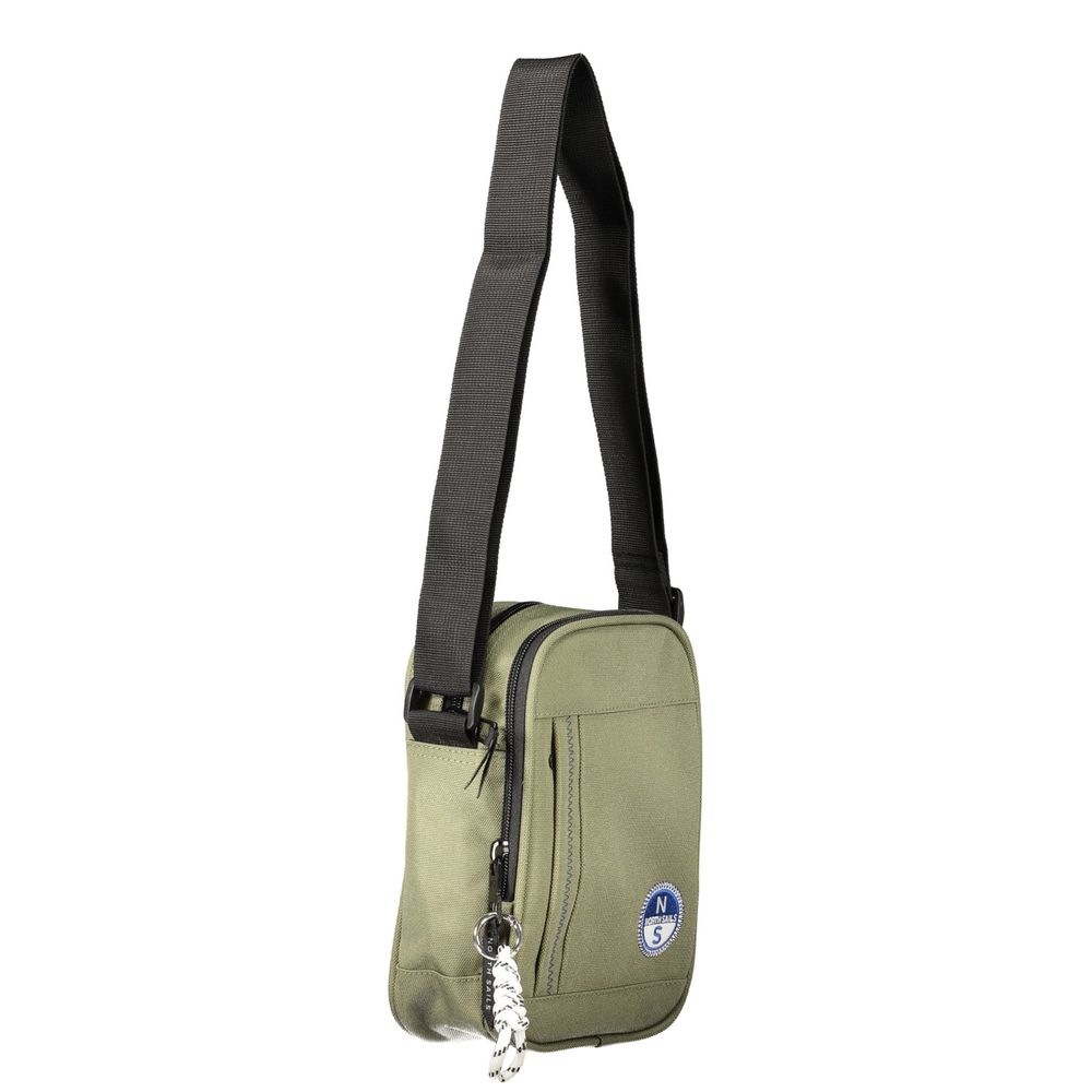 2-in-1 Shoulder & Crossbody Bag by North Sails for men in polyester green features a statuesque silhouette, showcasing a secure zipper and statuesque built-in-compartments & external-pockets with versatile crossbody-strap, shoulder-strap & adjustable-strap for a statuesque finish.