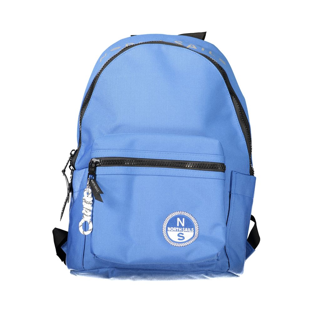 Backpack by North Sails for men in polyester blue & print features a refined silhouette, showcasing the City Polyester Backpack design with a secure zipper, ample external-pockets & laptop-compartment, and versatile backpack-strap, adjustable-strap & handle.