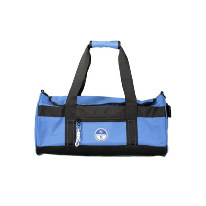 Handbag by North Sails for unisex in polyester blue & print features a ornamental silhouette, showcasing a secure zipper, ample external-pockets & internal-pockets, and ornamental shoulder-strap, adjustable-strap & handle for a sophisticated look.