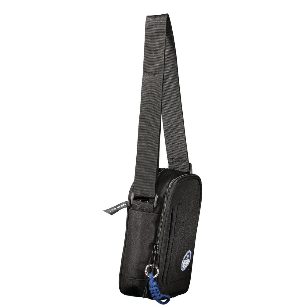 2-in-1 Shoulder & Crossbody Bag by North Sails for men in polyester black presents a statuesque silhouette, showcasing a secure zipper and statuesque built-in-compartments & external-pockets with versatile crossbody-strap, shoulder-strap & adjustable-strap for a sophisticated look.