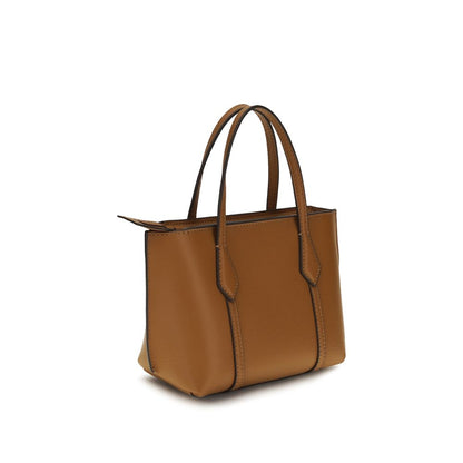 Mini Tote Shoulder Bag by Tory Burch for women in bos taurus calf leather brown features a distinguished silhouette, showcasing a secure zipper and distinguished with versatile shoulder-strap & handle for a distinguished finish.