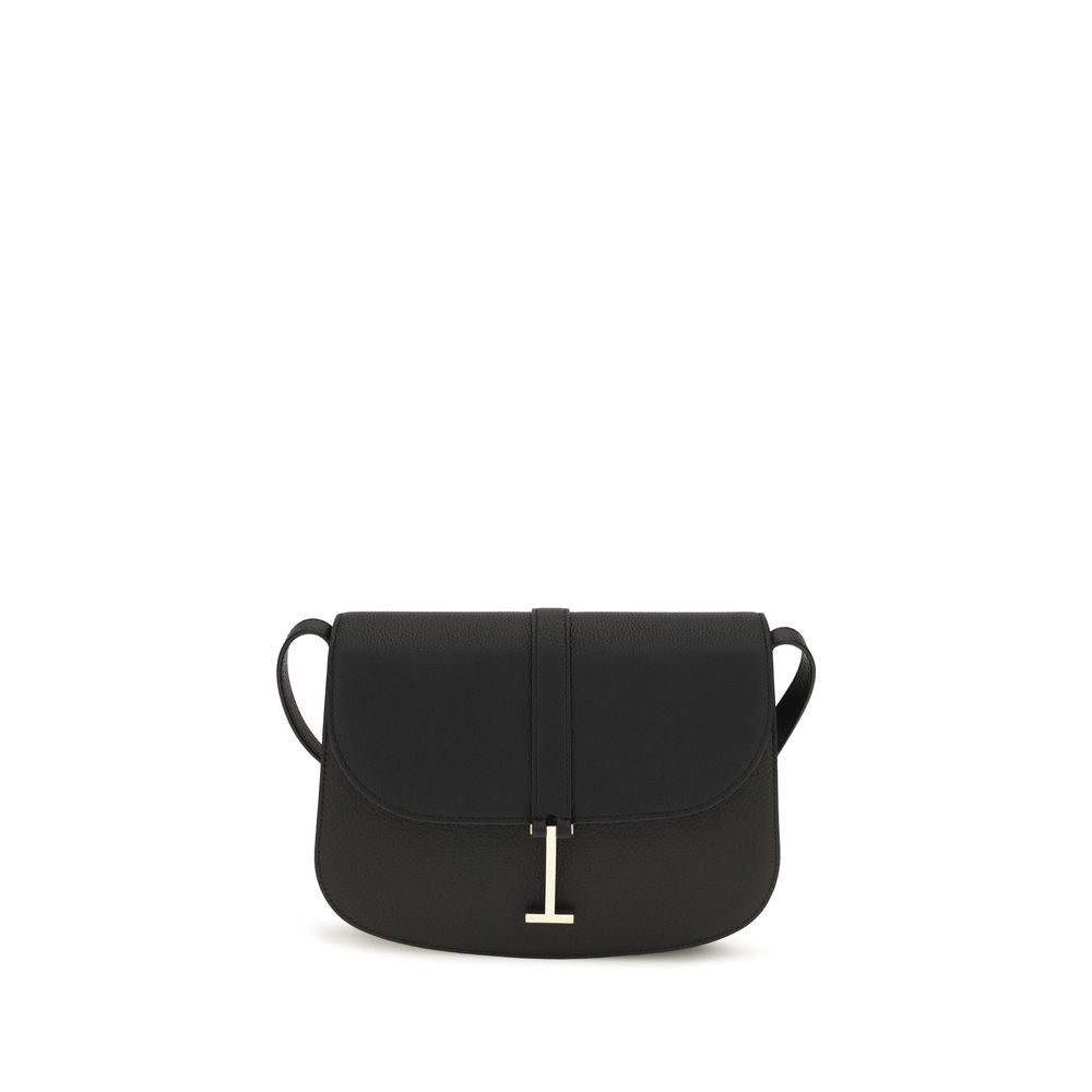 Small Crossbody Flap Shoulder Bag by Tom Ford for women in bos taurus calf grained leather black, signature-print & print presents a versatile silhouette, showcasing a secure flap & magnetic and versatile with versatile crossbody-strap, shoulder-strap & adjustable-strap for a sophisticated look.
