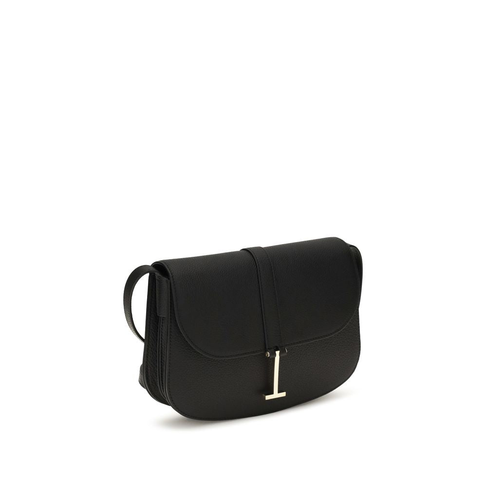 Small Crossbody Flap Shoulder Bag by Tom Ford for women in bos taurus calf grained leather black, signature-print & print features an effortlessly chic silhouette with a secure flap & magnetic, ample , and versatile crossbody-strap, shoulder-strap & adjustable-strap for effortlessly chic everyday luxury.