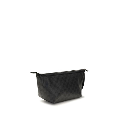 Mini Drawstring Clutch Handbag by Gucci for women in leather black features a sculptural silhouette with a secure zipper, ample , and versatile handle & wristlet for a sculptural finish.