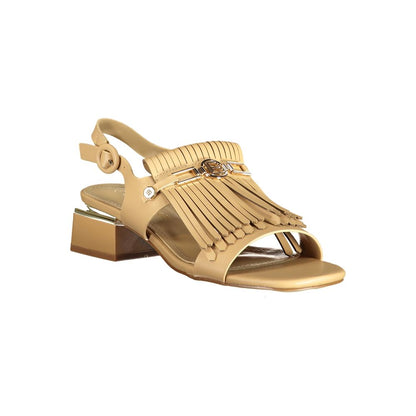 Low-Heel Ankle Strap Sandals by Laura Biagiotti for women in polyurethane beige features an statuesque silhouette from the Women's Polyurethane Low-Heel Ankle Strap Sandals collection, showcasing a statuesque 3-cm-heel low-heel and elegant .