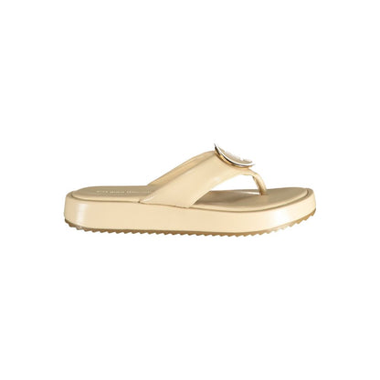 Flip-Flop Sandals by Laura Biagiotti for women in polyurethane beige features an architectural design from the Women's Polyurethane Flip-Flop Sandals collection, defined by a architectural and for a architectural finish.