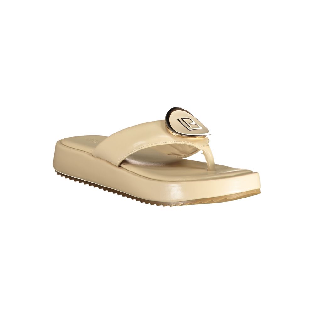 Flip-Flop Sandals by Laura Biagiotti for women in polyurethane beige features an statuesque silhouette from the Women's Polyurethane Flip-Flop Sandals collection, showcasing a statuesque and elegant .