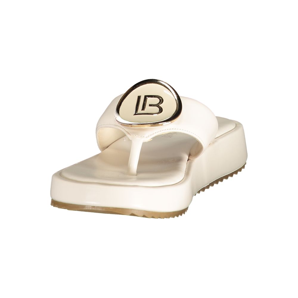 Flip-Flop Sandals by Laura Biagiotti for women in polyurethane white features an statuesque Crisp Women's Polyurethane Flip-Flop Sandals silhouette with a refined and elegant .