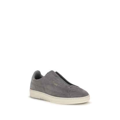 Sneakers by Axel Arigato for men in bos taurus calf suede leather gray & signature features an fashionable silhouette, showcasing the premium Men's Low Top Slip On Bos Taurus Calf Suede Leather Sneakers in a fashionable low-top slip-on style that offers a fashionable finish for refined style.
