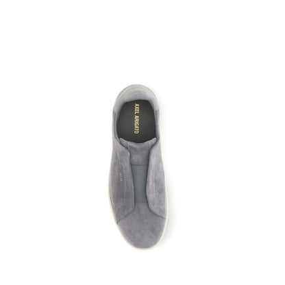 Sneakers by Axel Arigato for men in bos taurus calf suede leather gray & signature features an versatile design from the Men's Low Top Slip On Bos Taurus Calf Suede Leather Sneakers collection, highlighting a versatile low-top slip-on style for a premium, high-fashion look.