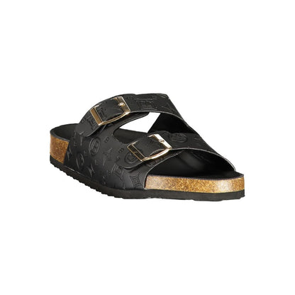 Flat Sandals by Laura Biagiotti for women in polyurethane black features an statuesque Women's Polyurethane Flat Sandals silhouette with a refined flat and elegant .